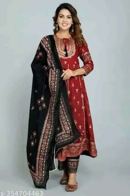 Red Aishani Fashionable Women kurta sets